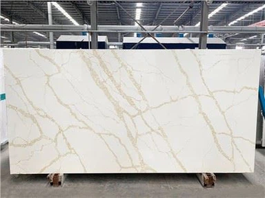 Calacatta aukso gyslų kvarco plokštė